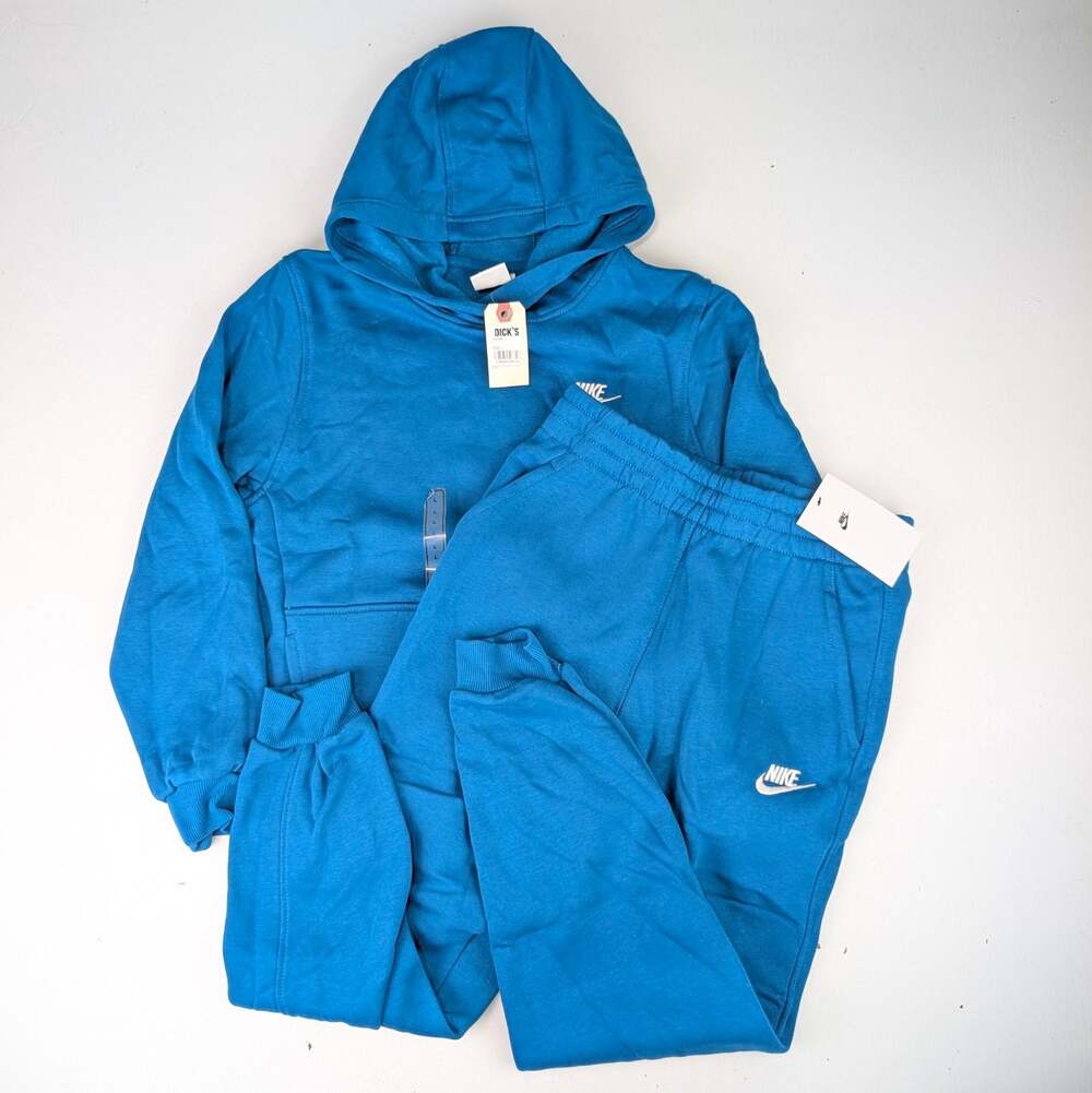 Nike Youth Large Hoodie & Jogger Set - Tealish Blue (Green Abyss)